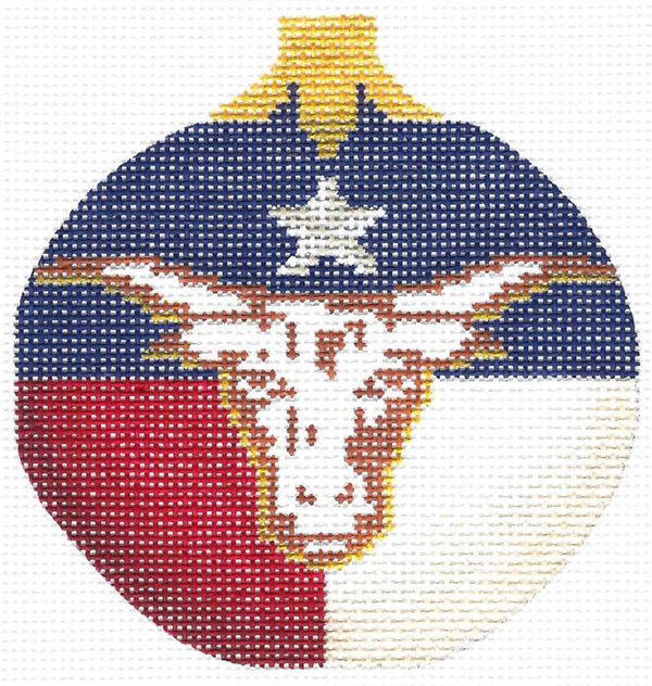 Lonestar with Longhorn Round Ornament